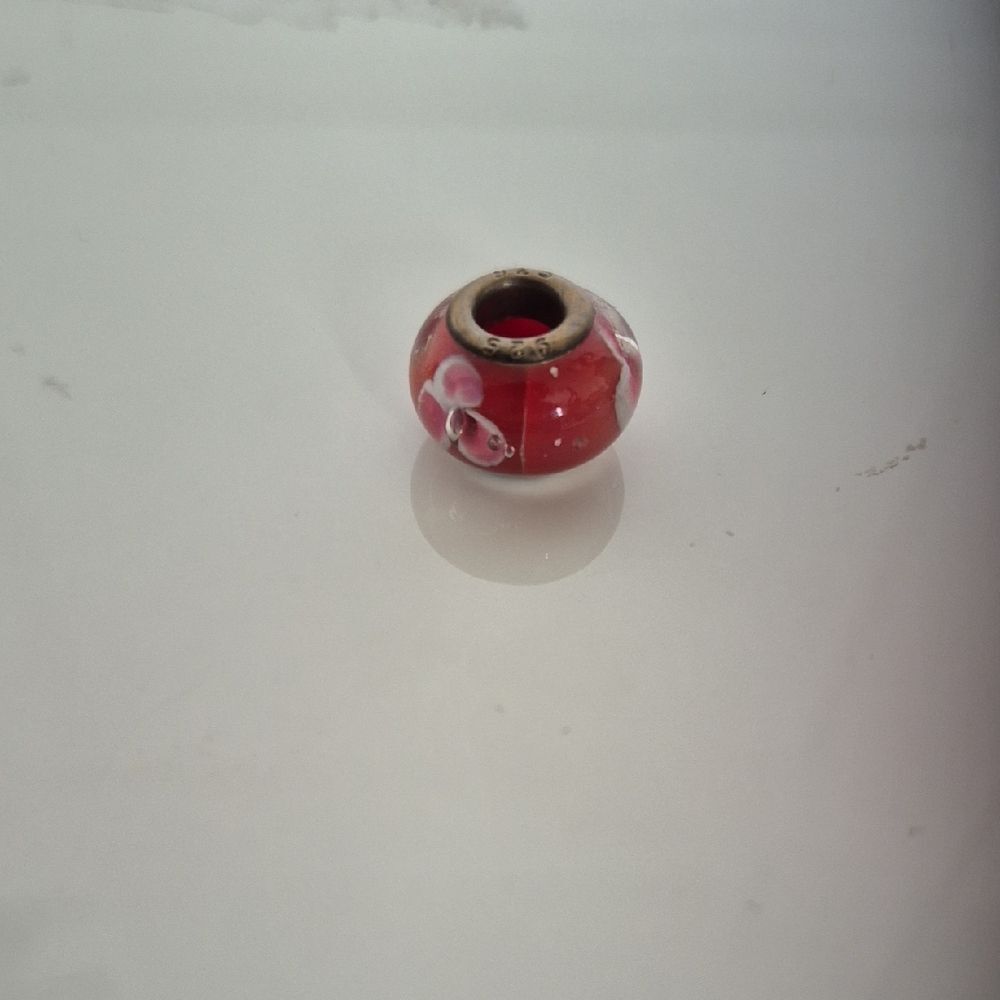 Murano Red and Pink Glass Bead Bracelet